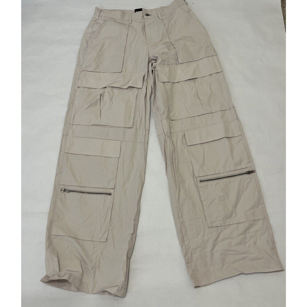 KHY A Women's Utility Cargo Pants Multi Pocket Beige Size Small (32x34)